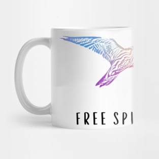 Free Spirit Colourful Peregrine Falcon Bird Graphic Hippie Style Dark Text Mug